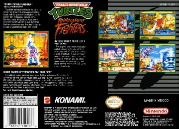 Teenage Mutant Ninja Turtles - Tournament Fighters (USA) (Beta) box cover back